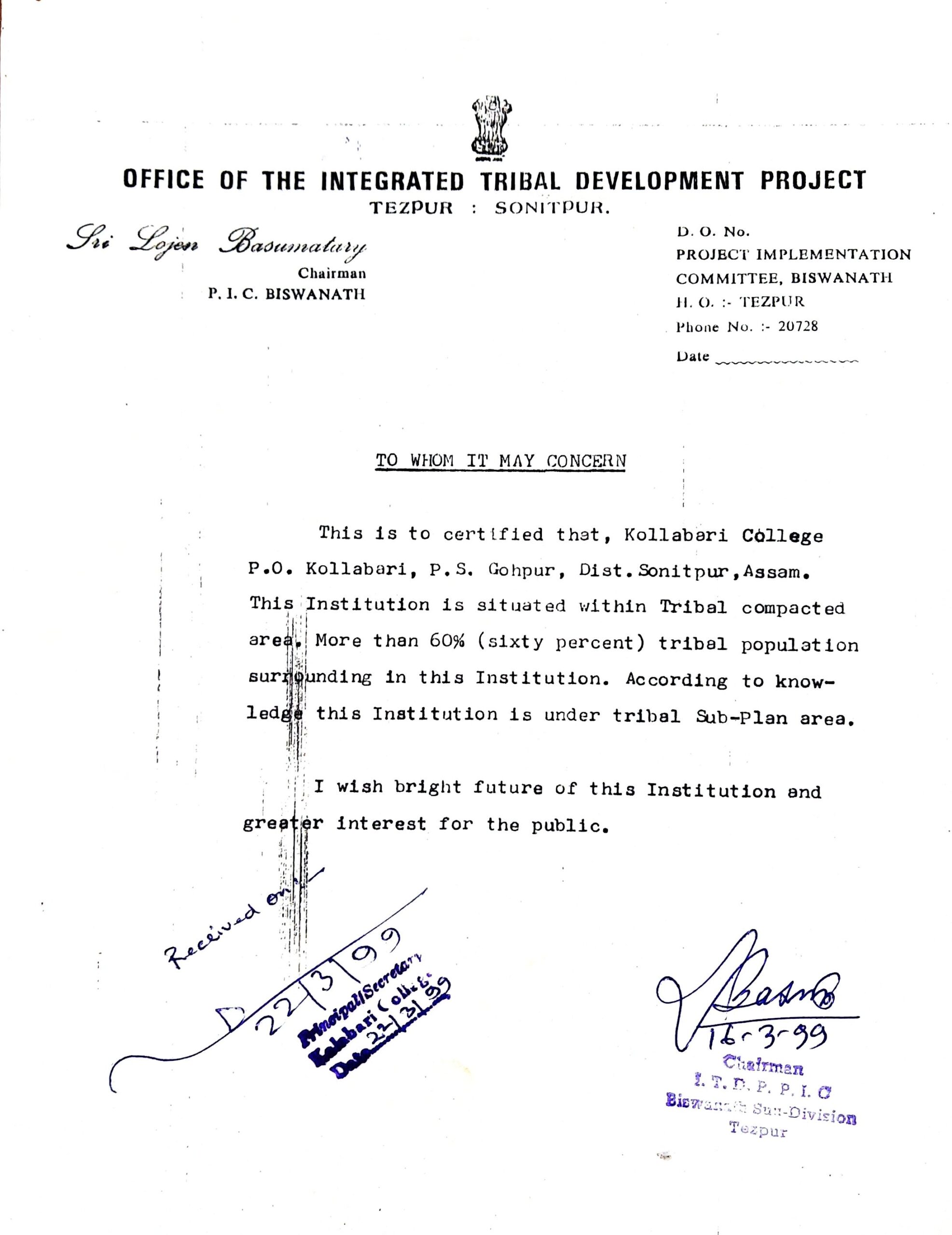 Indian Paperwork Official Documents - Kalabari College